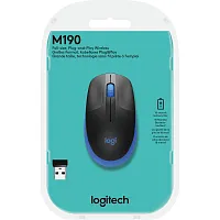 Мышь Logitech M190, оптическая, беспроводная, USB, Blue [910-005907]